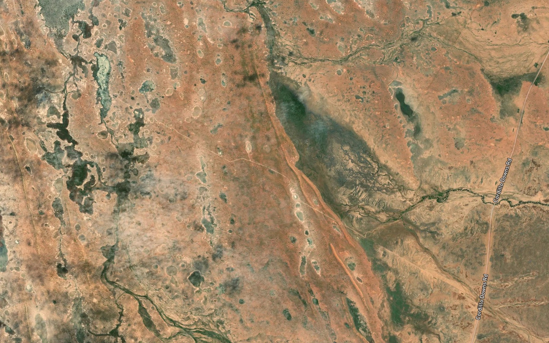 Satellite map of the Beantree Creek