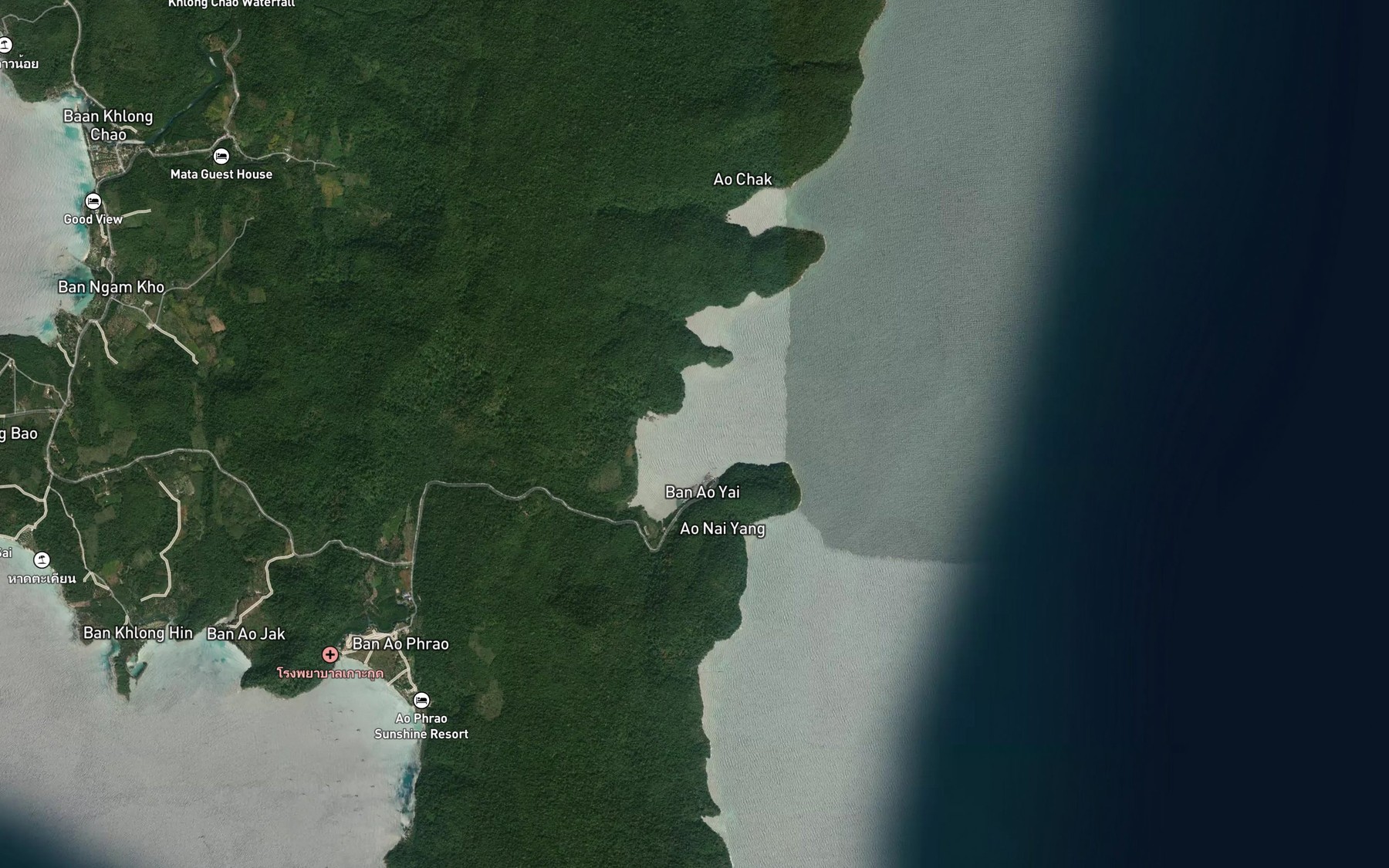 Satellite map of the Ao Yai