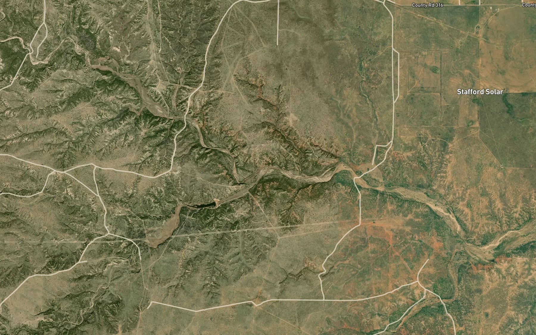 Satellite map of the Rustler Creek