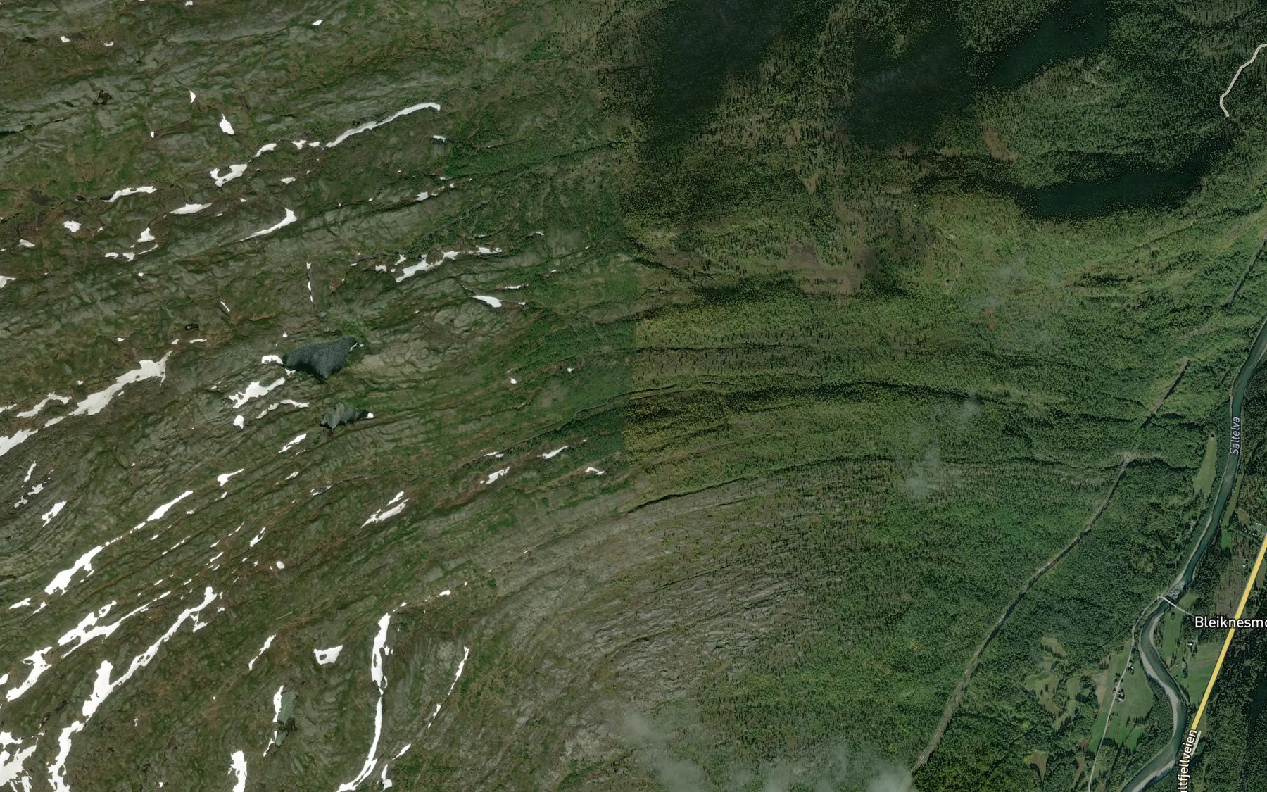 Satellite map of the Markskjellelva