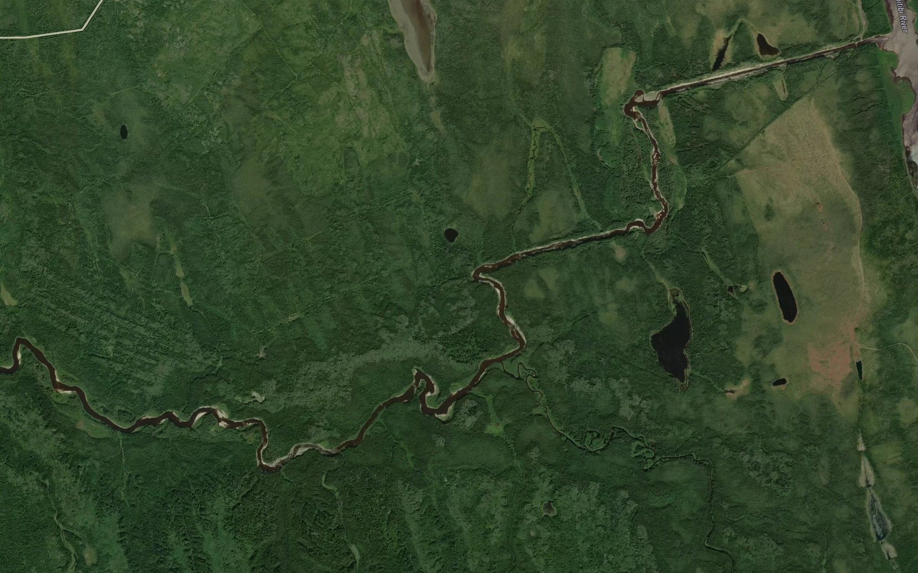 Satellite map of the Worobec Creek