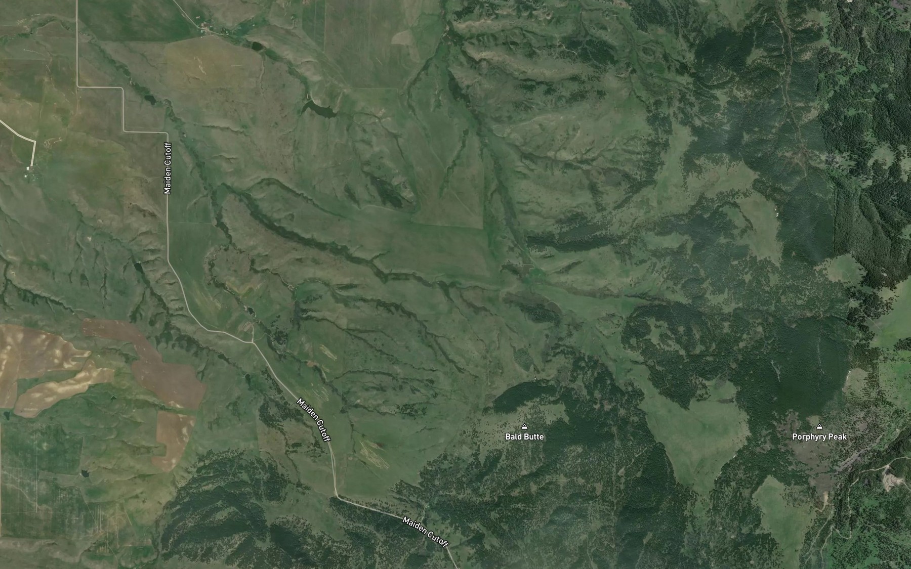 Satellite map of the Bull Creek