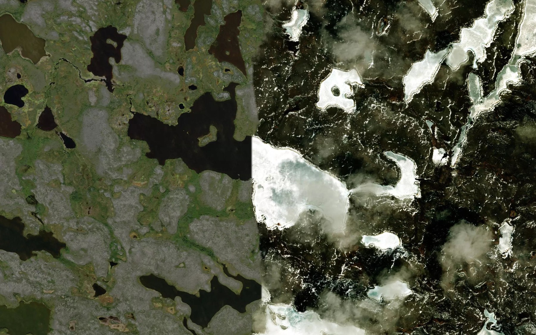 Satellite map of the Antoniak Lake