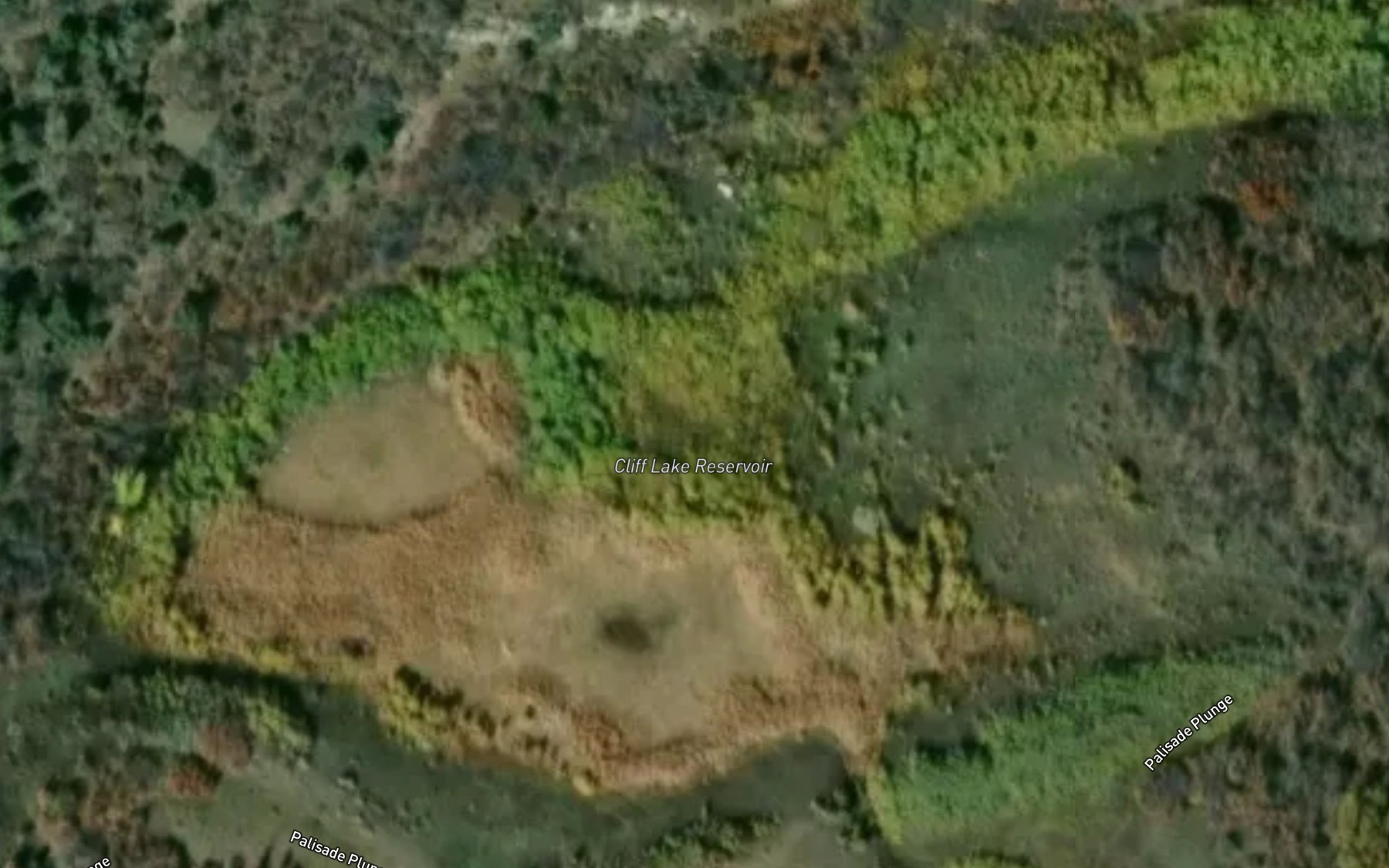 Satellite map of the Cliff Lake Reservoir
