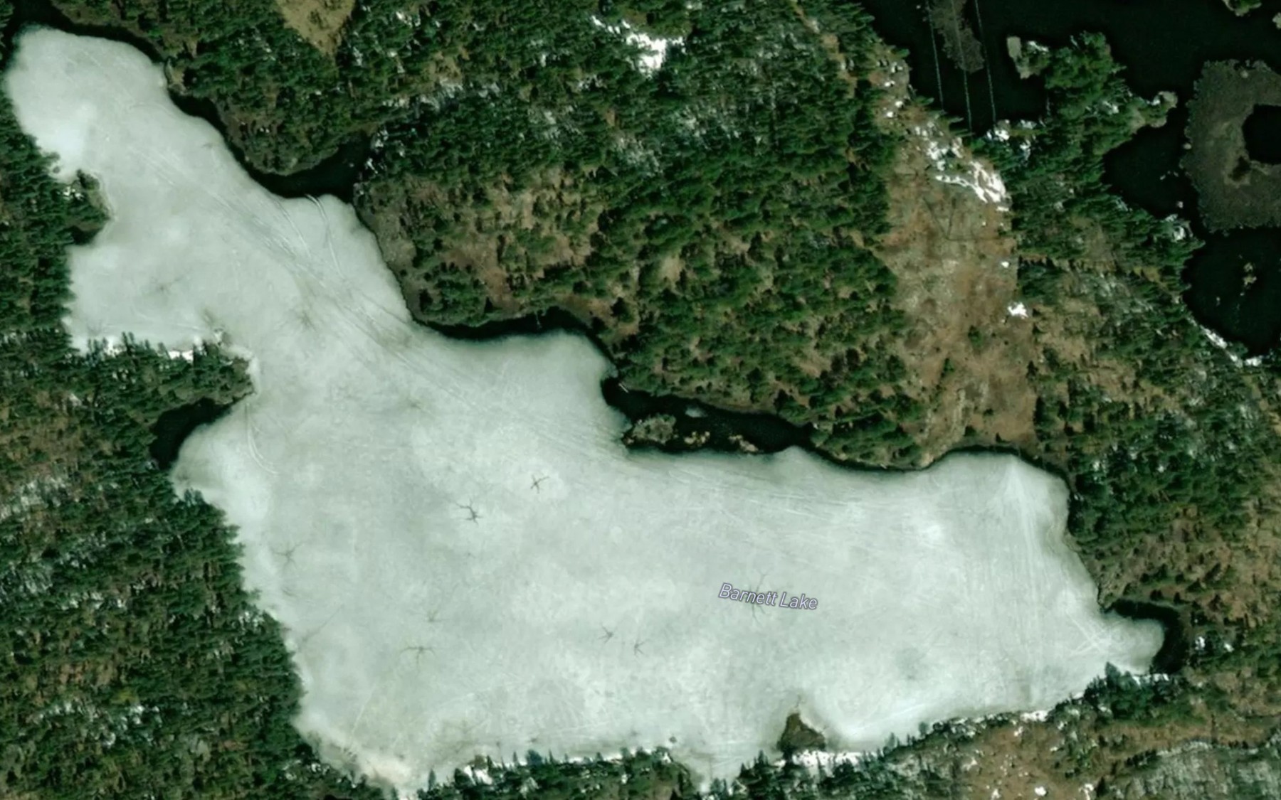 Satellite map of the Barnett Lake
