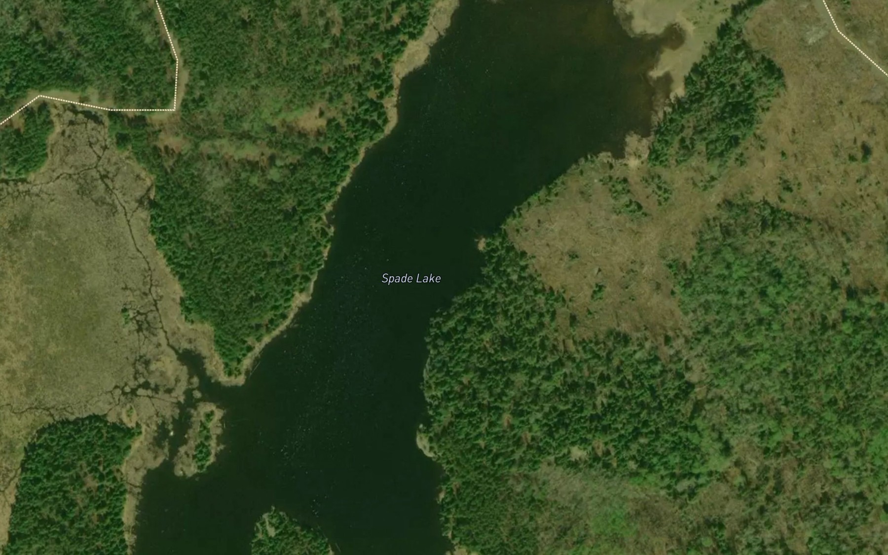 Satellite map of the Spade Lake