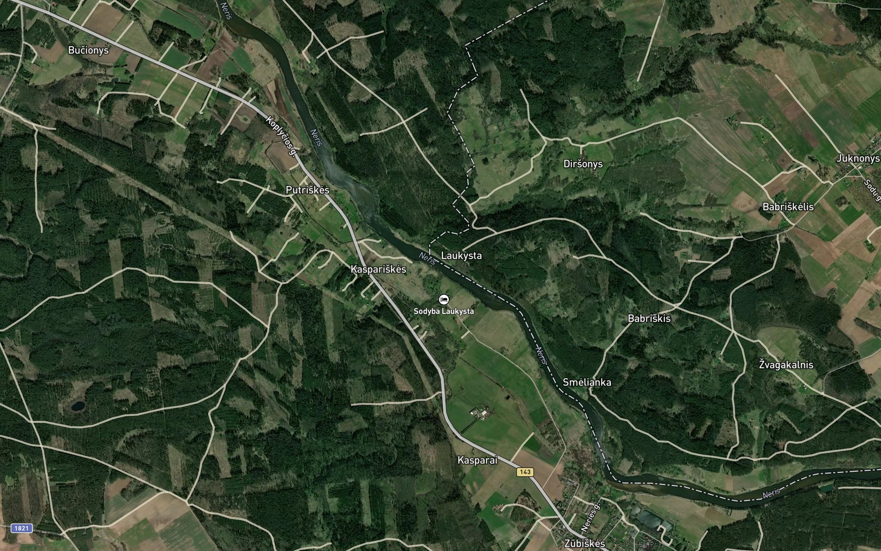 Satellite map of the Laukysta