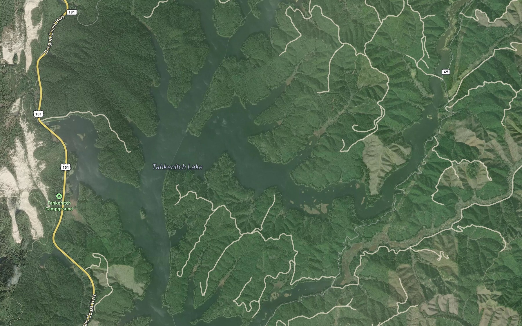 Satellite map of the Five Mile Arm