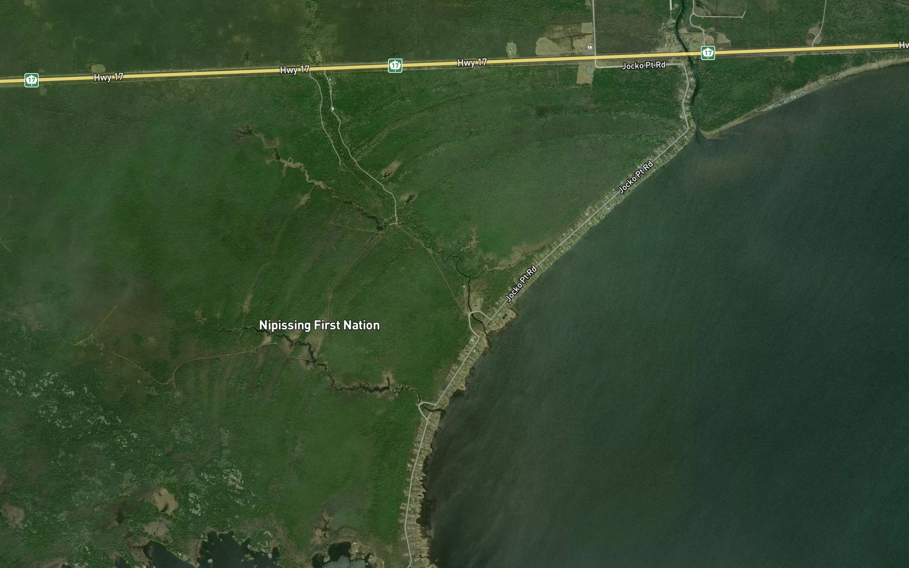 Satellite map of the Mosquito Creek