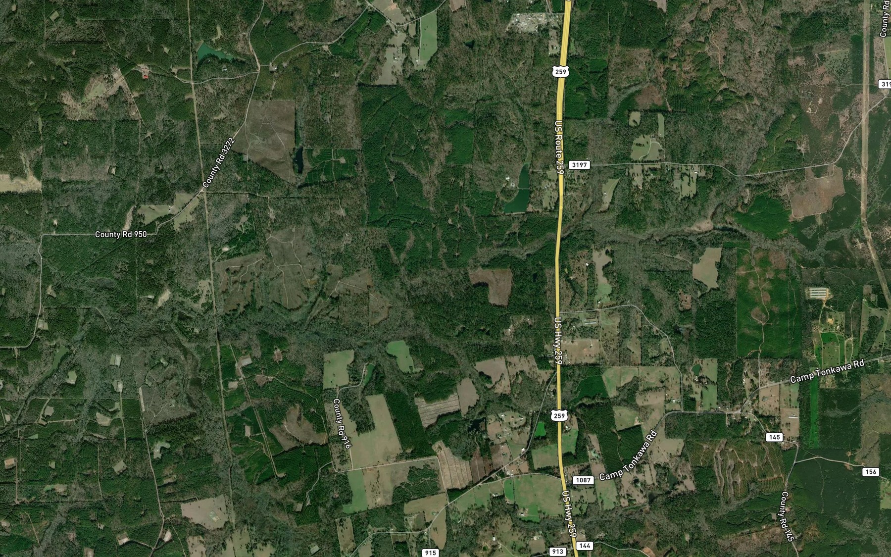 Satellite map of the Hollow Rock Branch