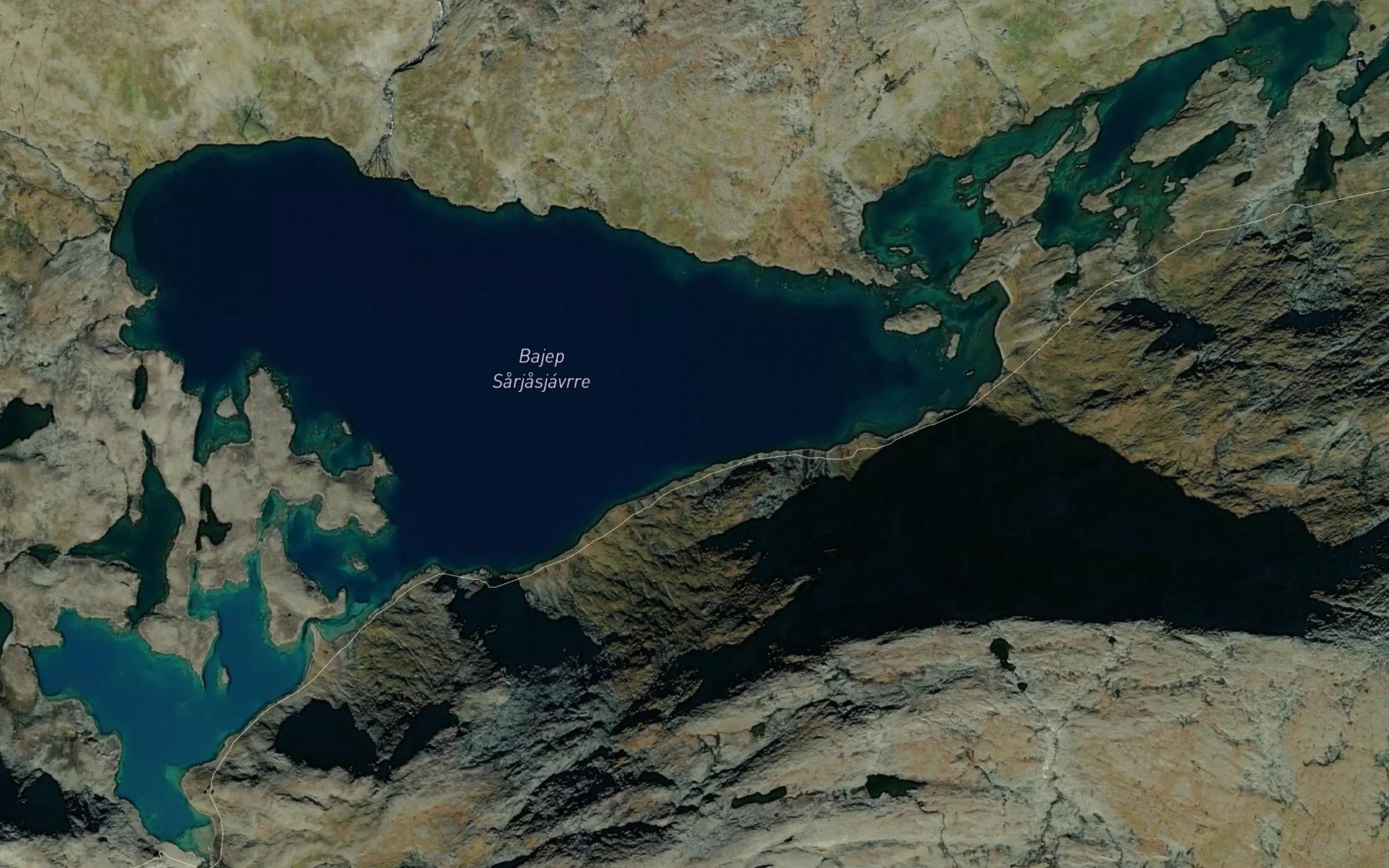 Satellite map of the Sorjosjavri,bajit