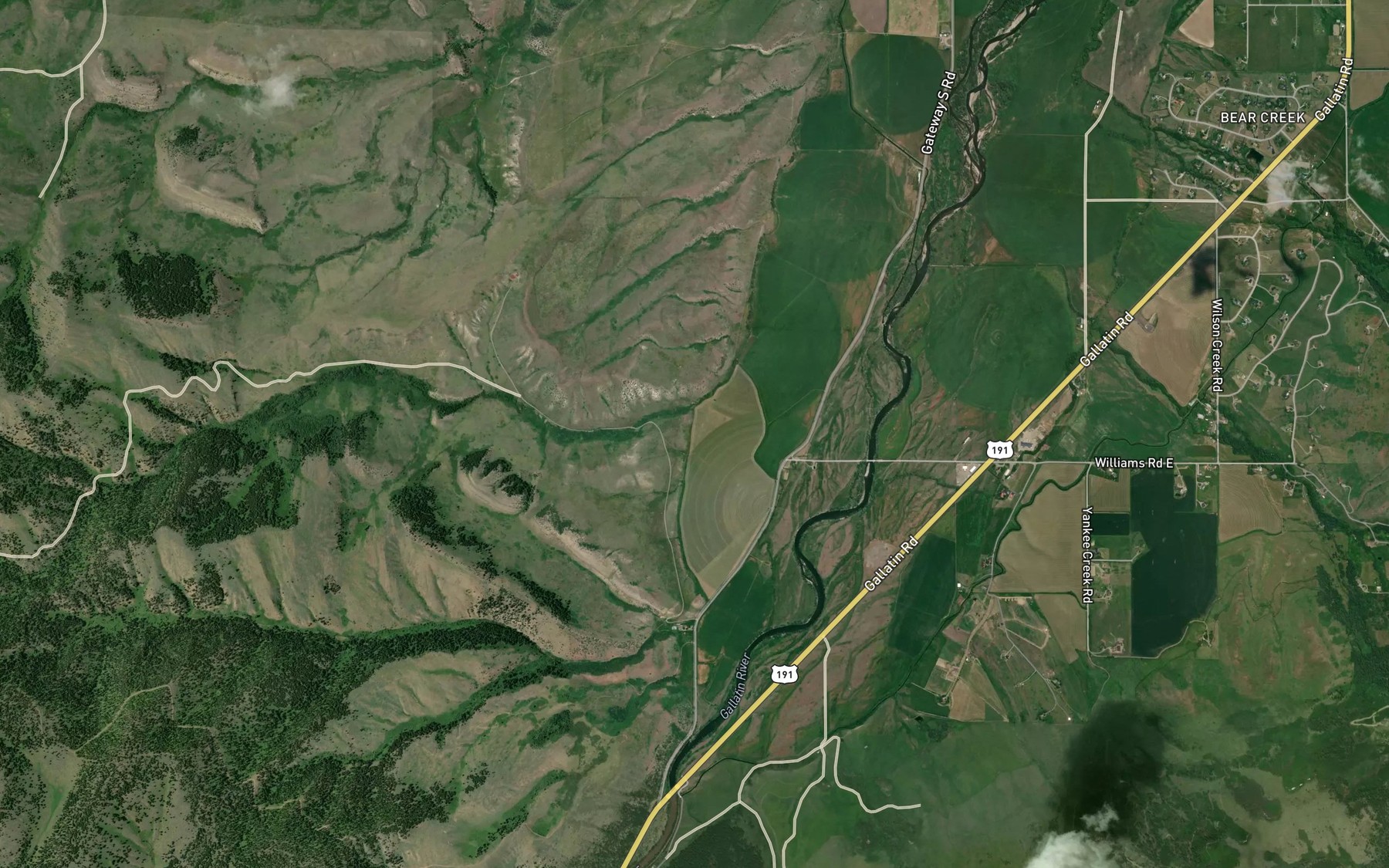 Satellite map of the Williams Ditch