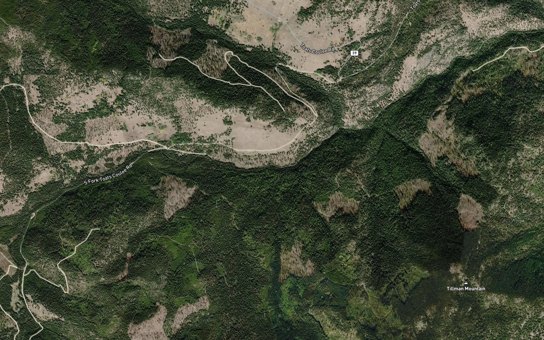 Satellite map of the Rabbit Creek