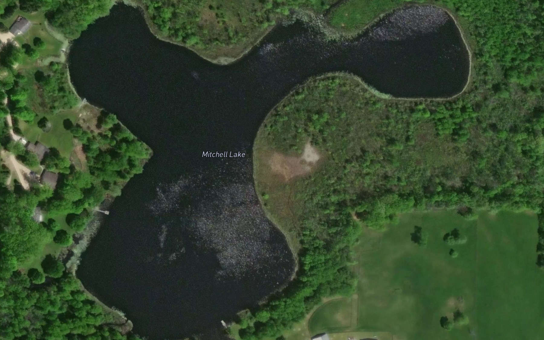 Satellite map of the Mitchell Lake