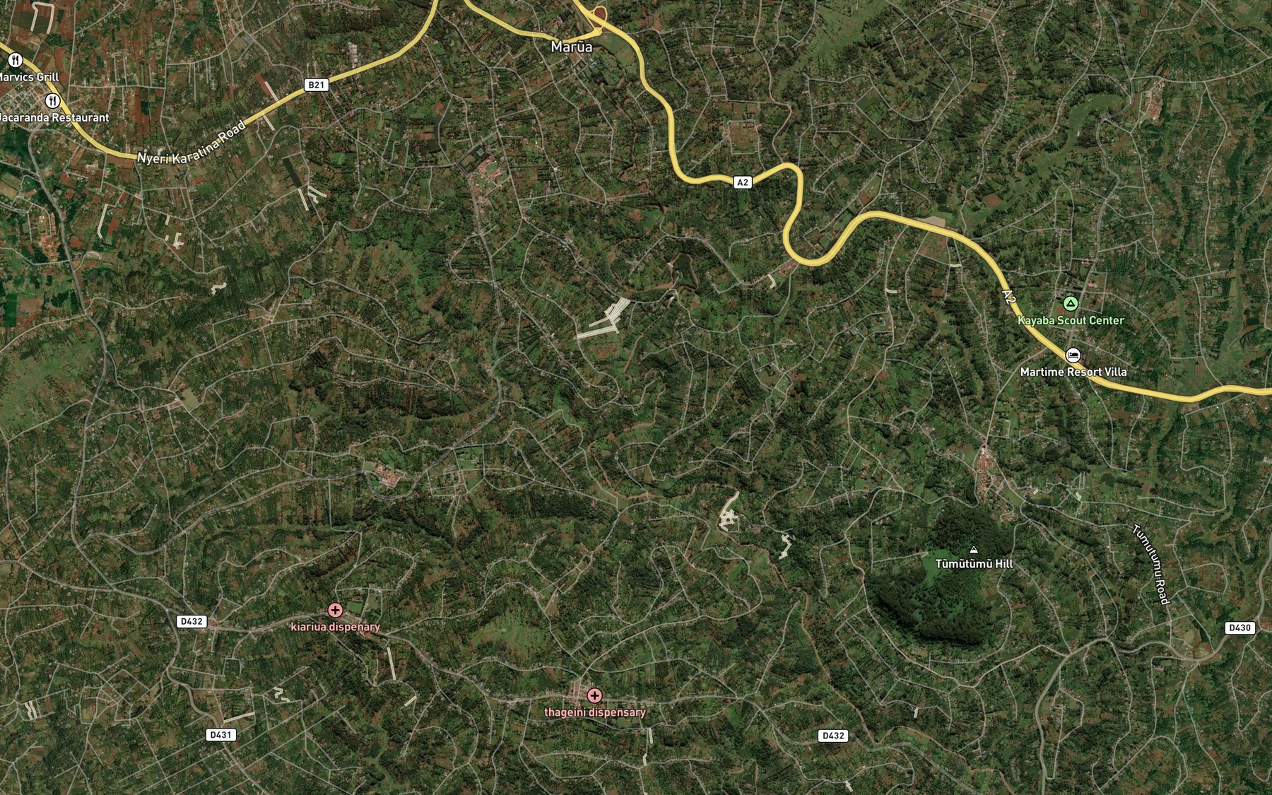 Satellite map of the Kiagonde
