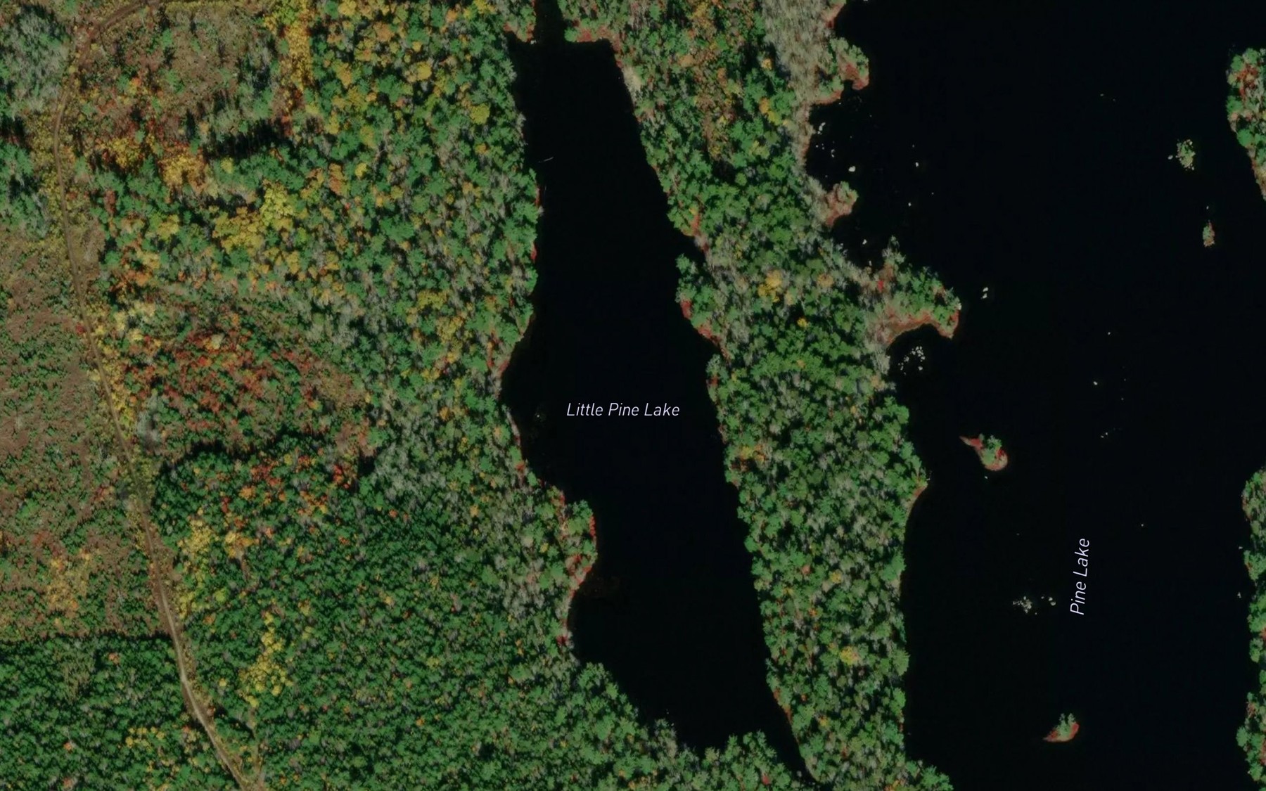Satellite map of the Little Pine Lake