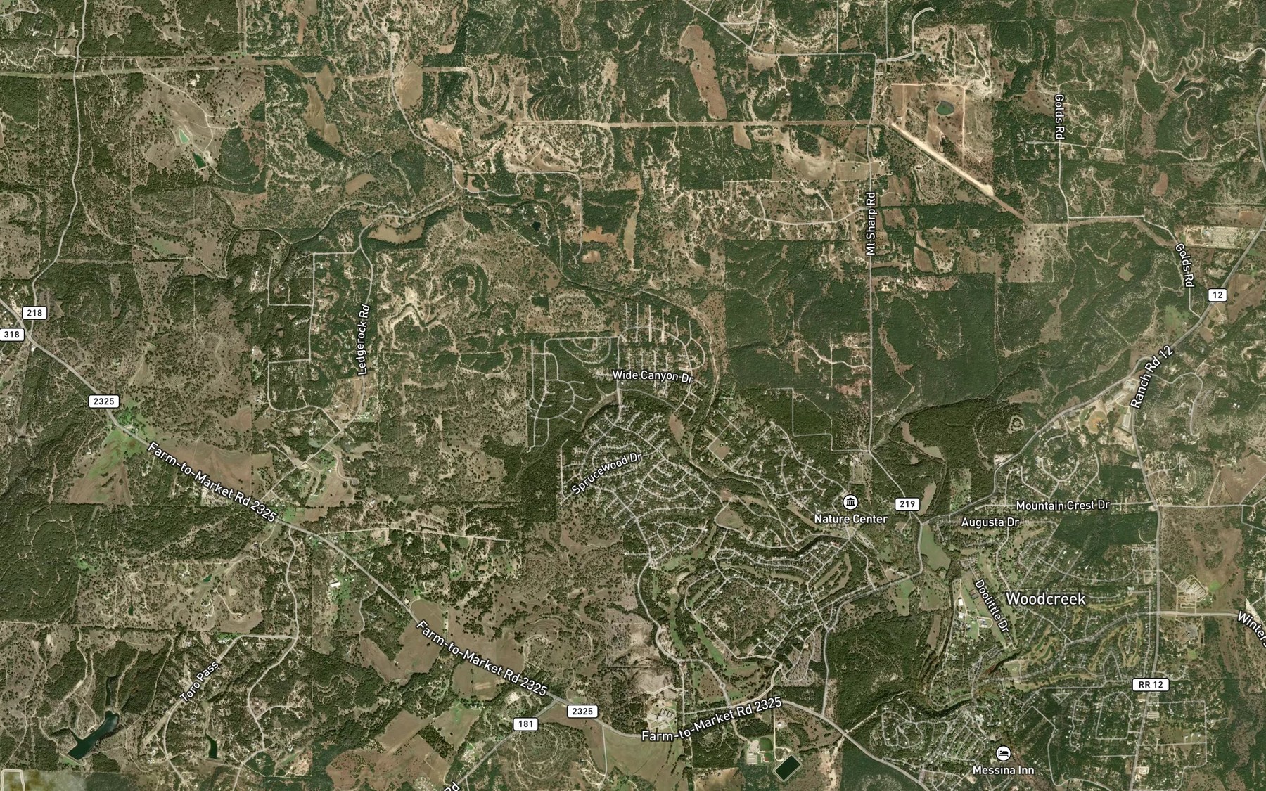Satellite map of the Big Dam Lake