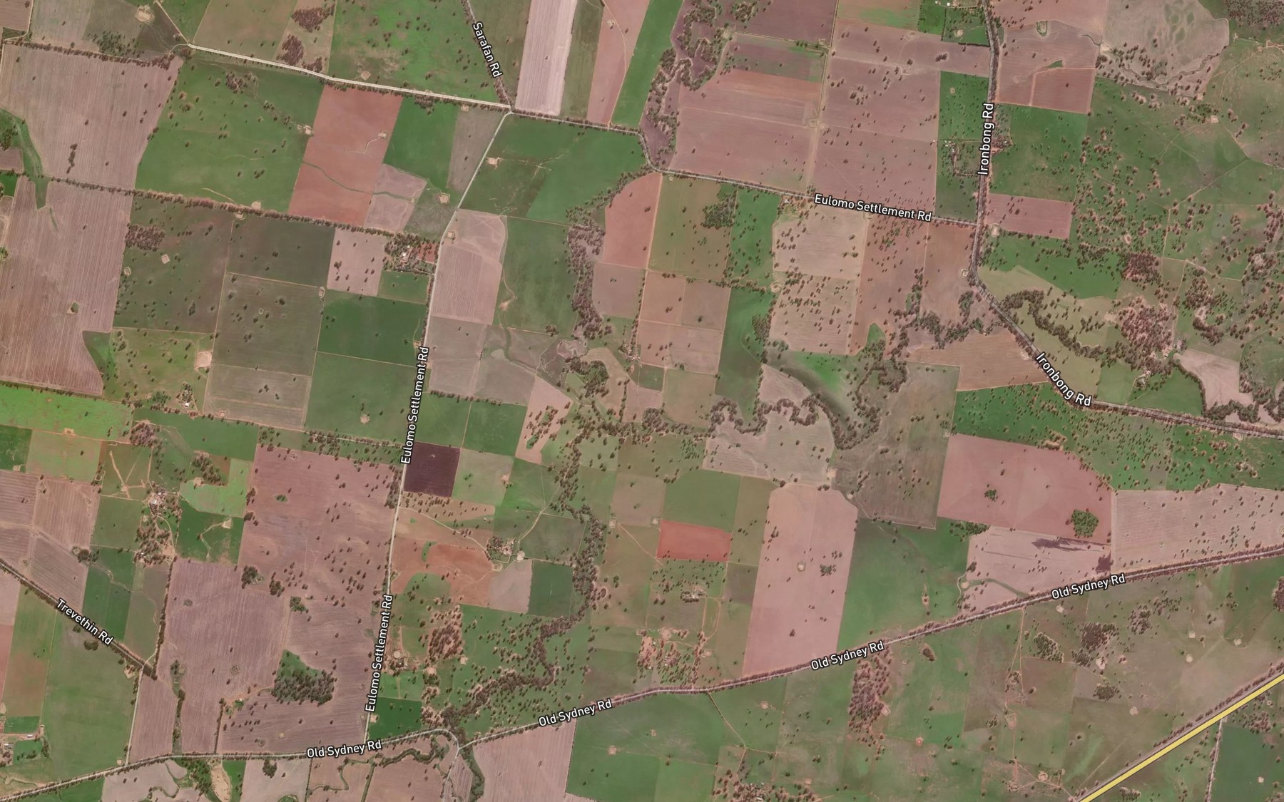 Satellite map of the Ironbong Creek