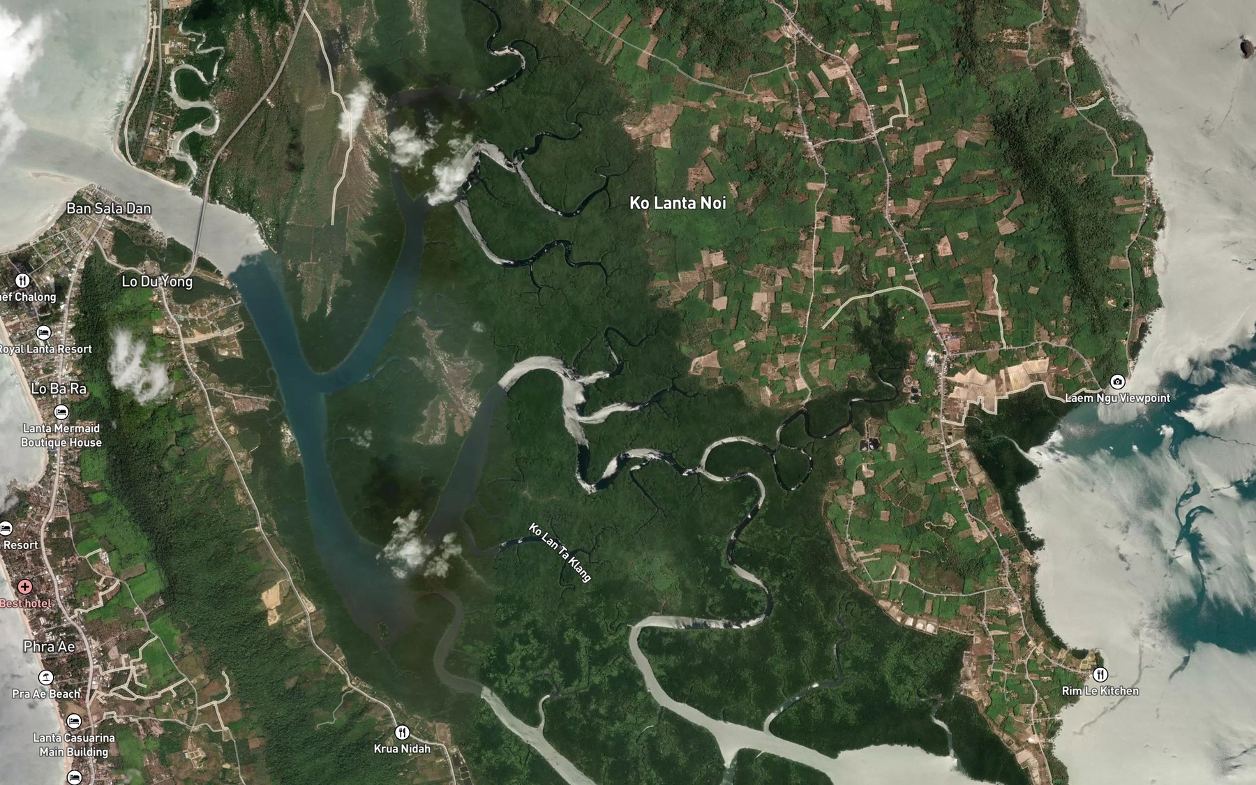 Satellite map of the Khlong Mukda