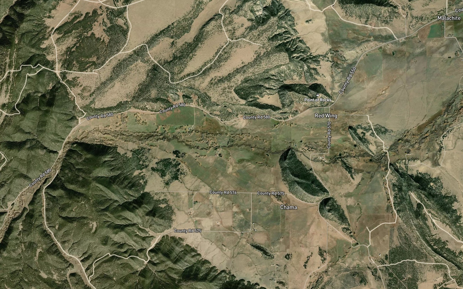 Satellite map of the Manzanares Ditch Number 2