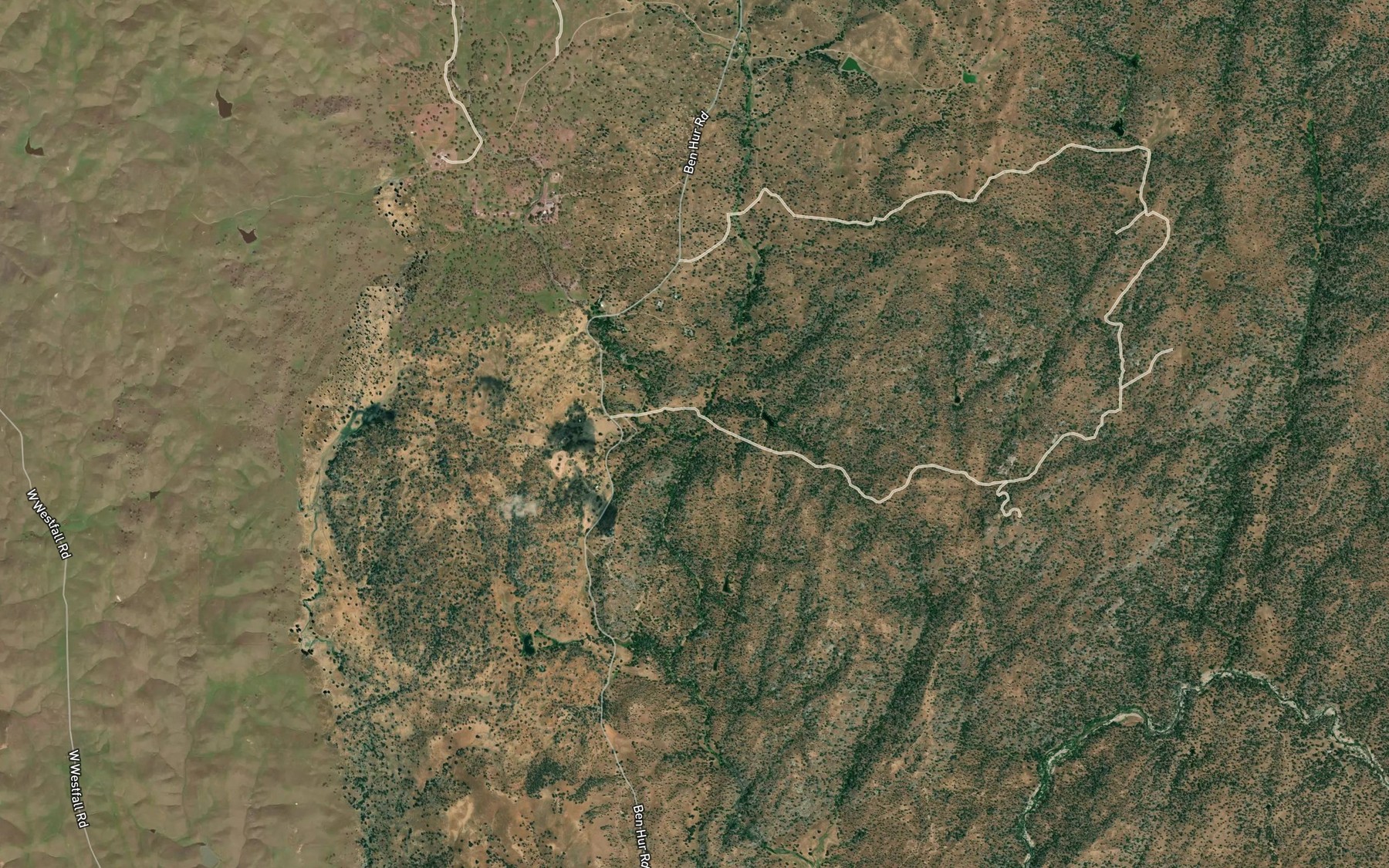 Satellite map of the Becknell Creek