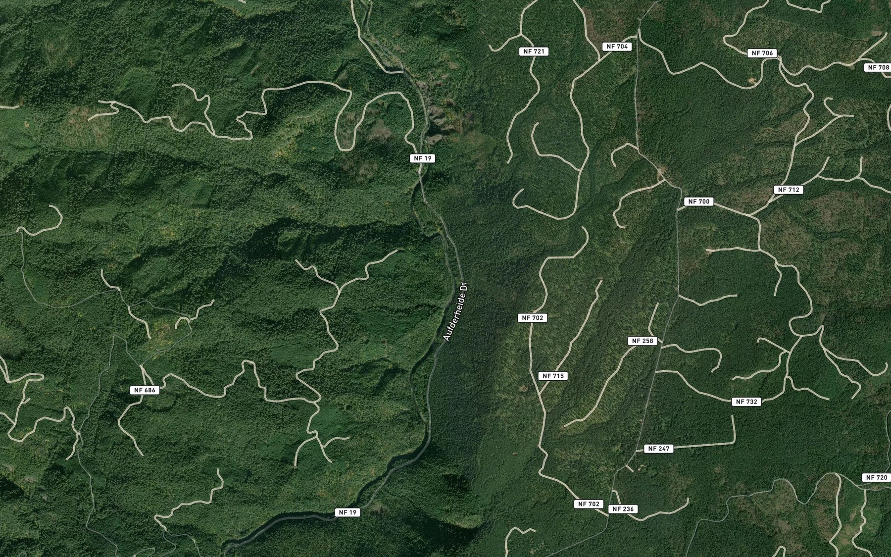 Satellite map of the Eighth Creek