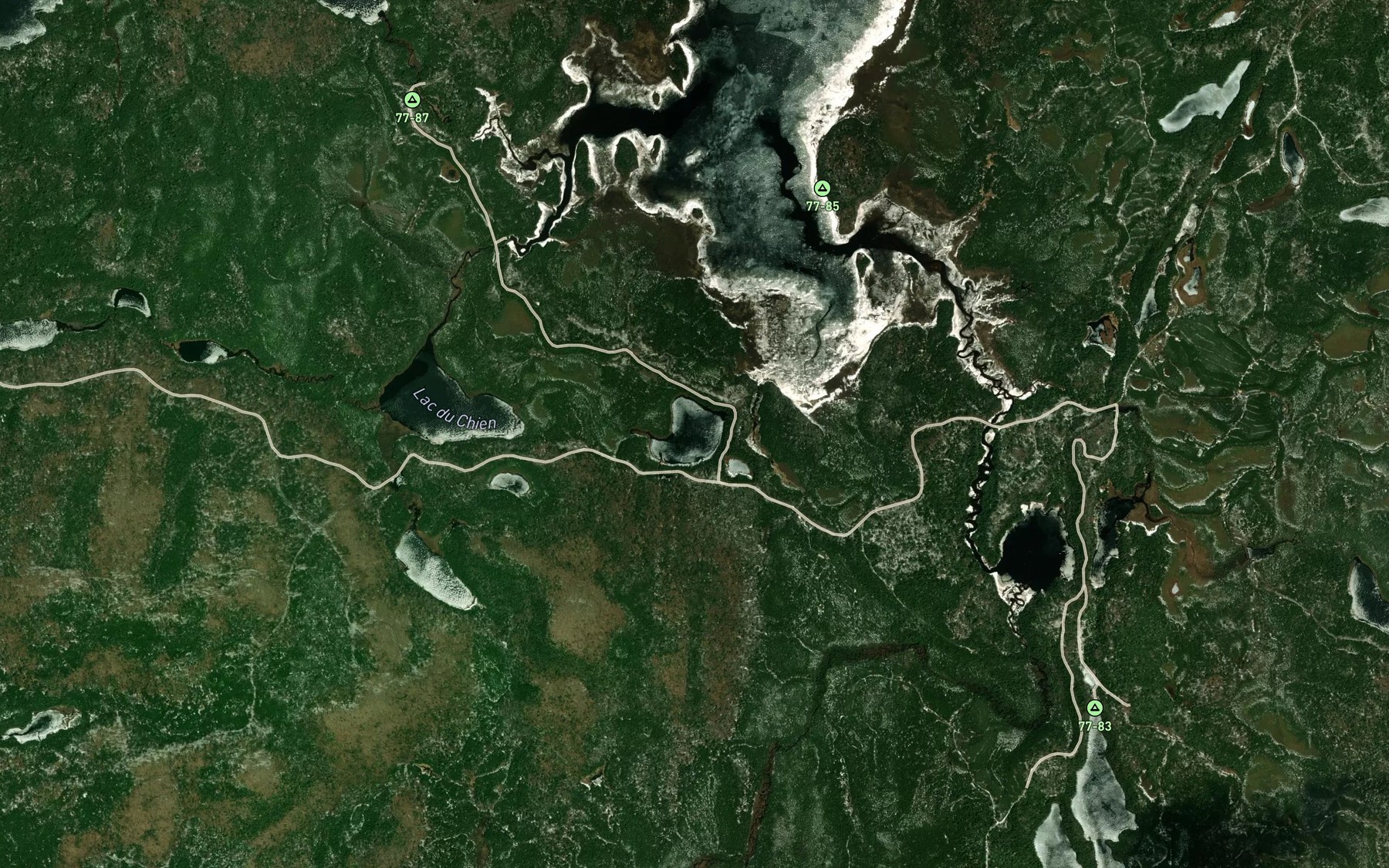 Satellite map of the Lac du Fantome