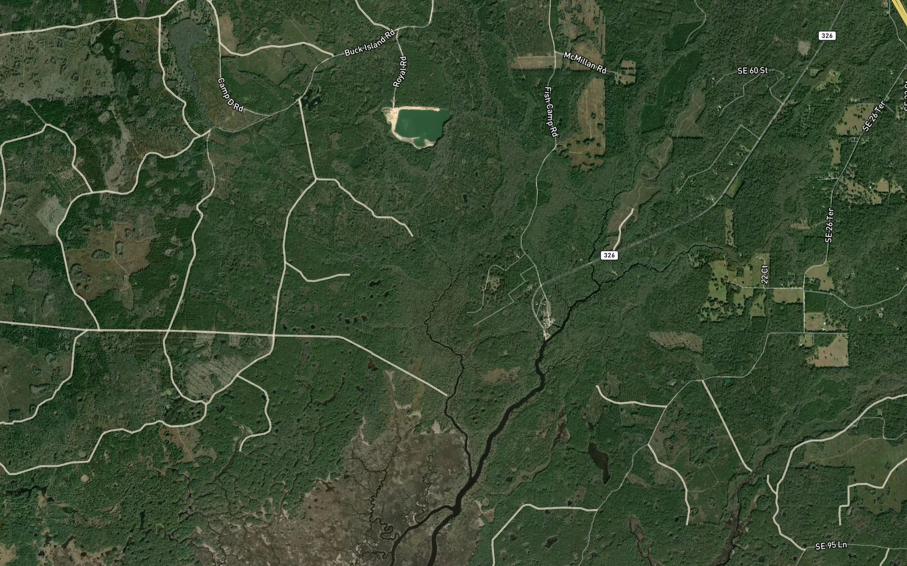 Satellite map of the Chicken Slough