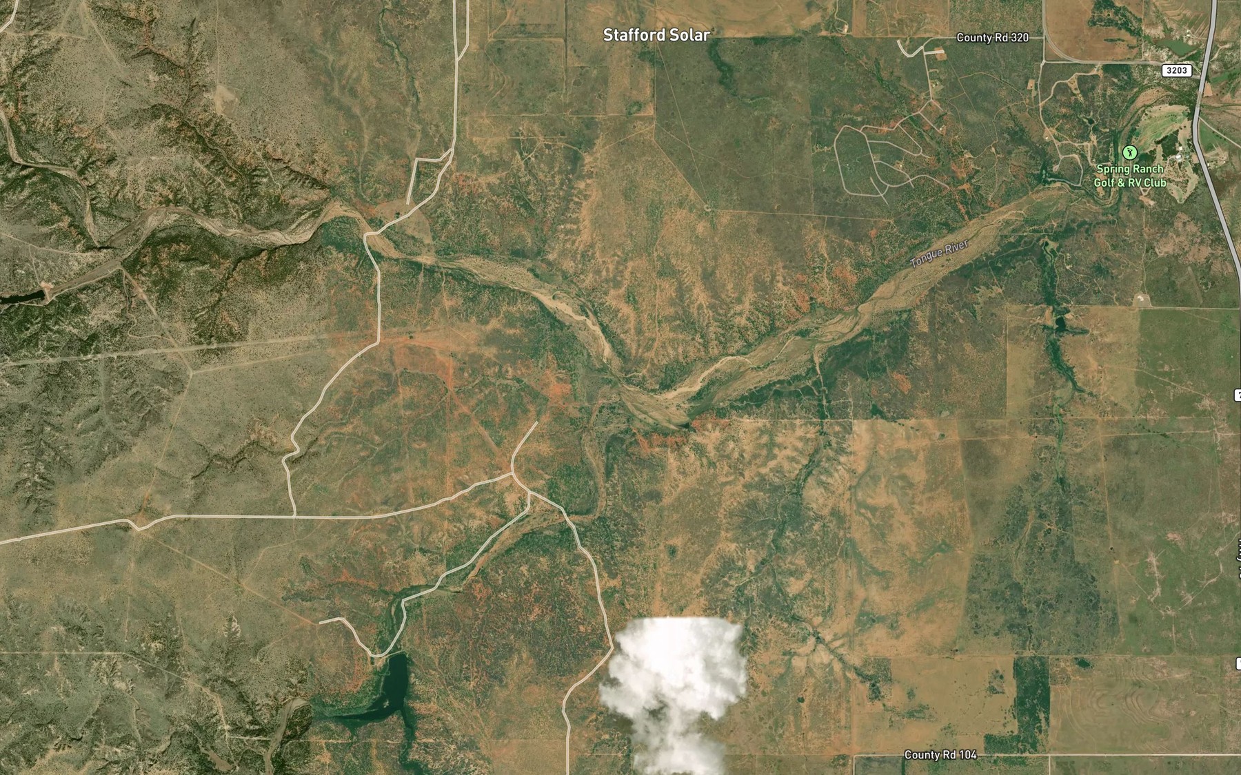 Satellite map of the Grapevine Creek