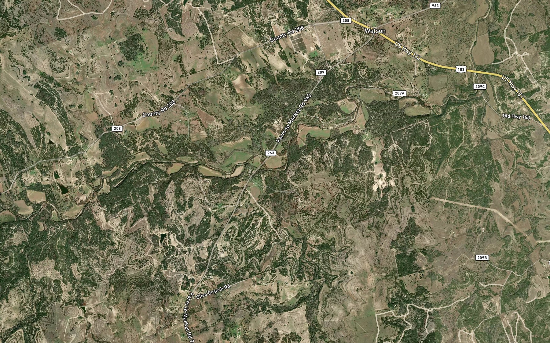 Satellite map of the Olive Branch