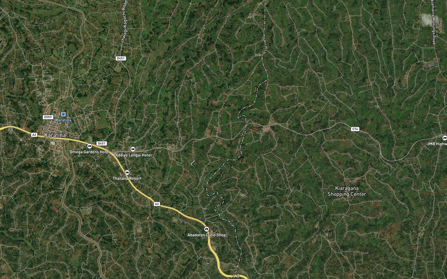 Satellite map of the Kamukogabi