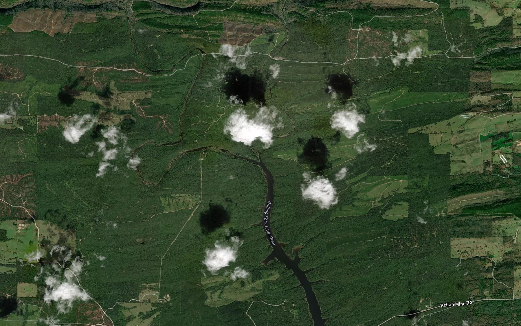Satellite map of the Robinson Creek