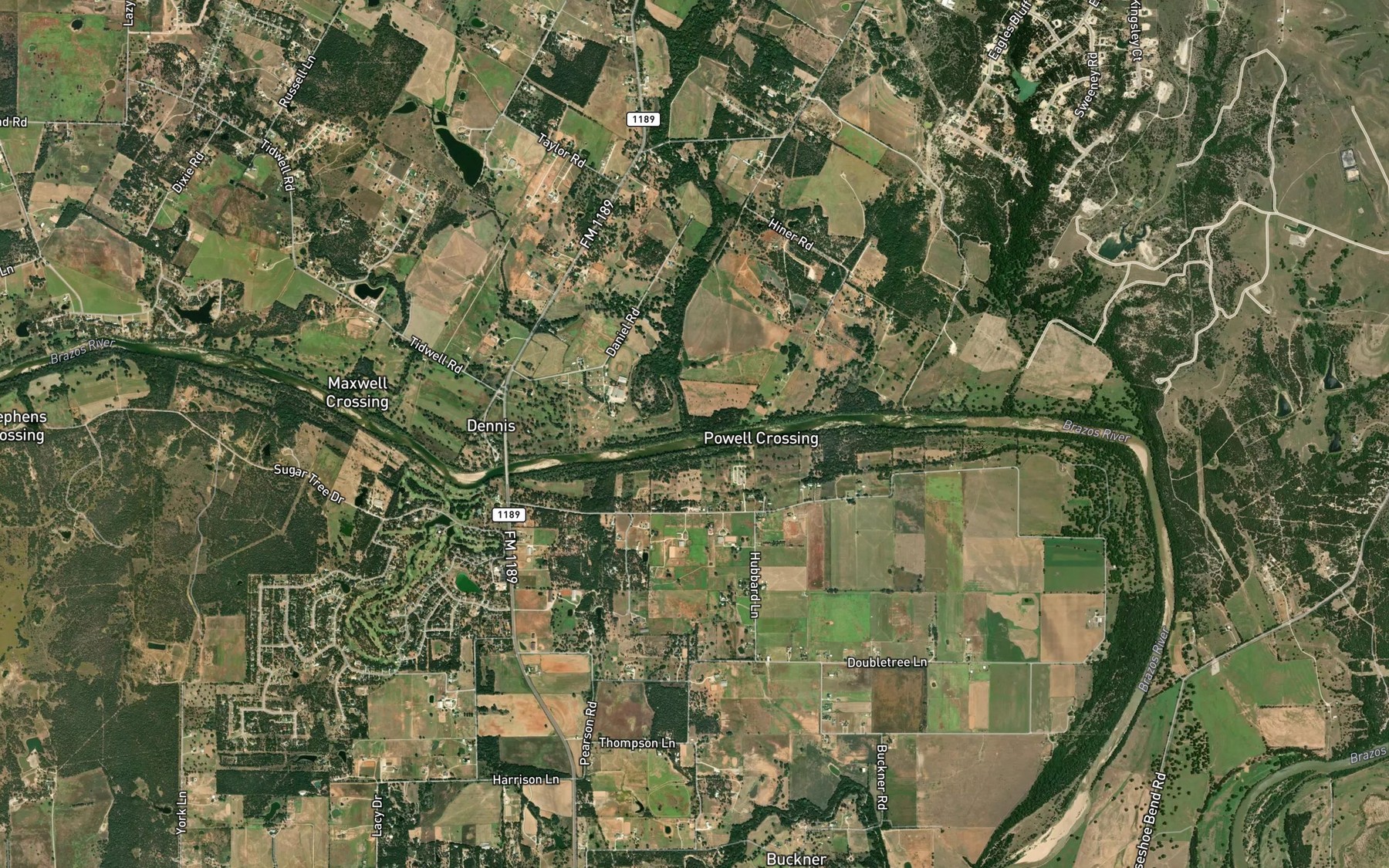 Satellite map of the Patrick Creek
