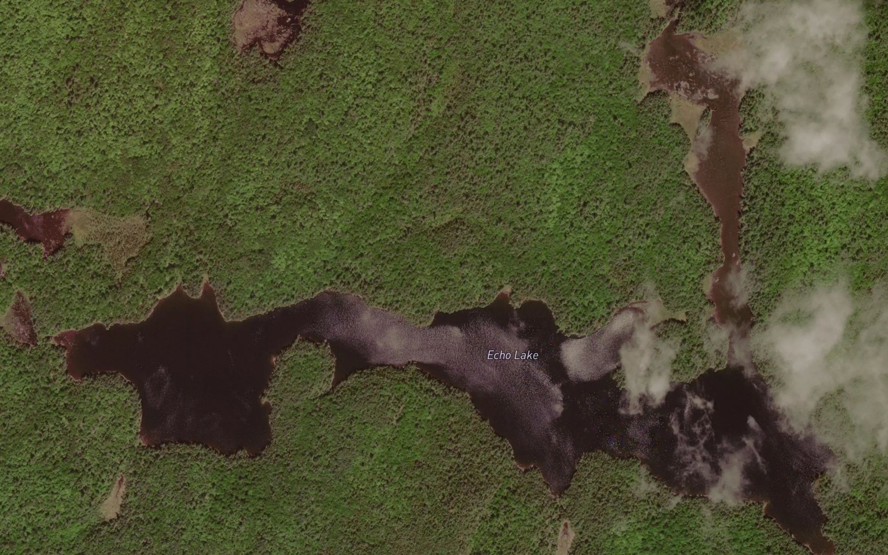 Satellite map of the Echo Lake