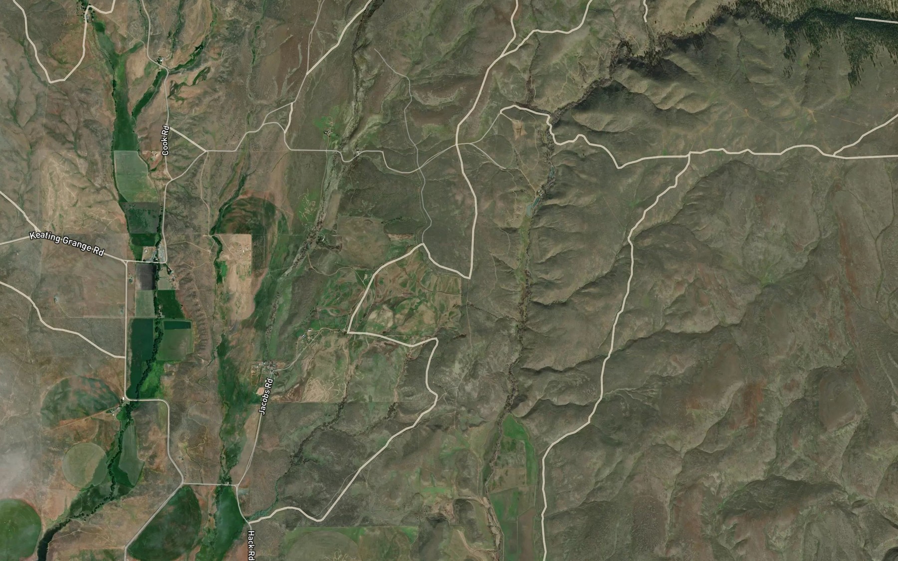 Satellite map of the Steward Ditch