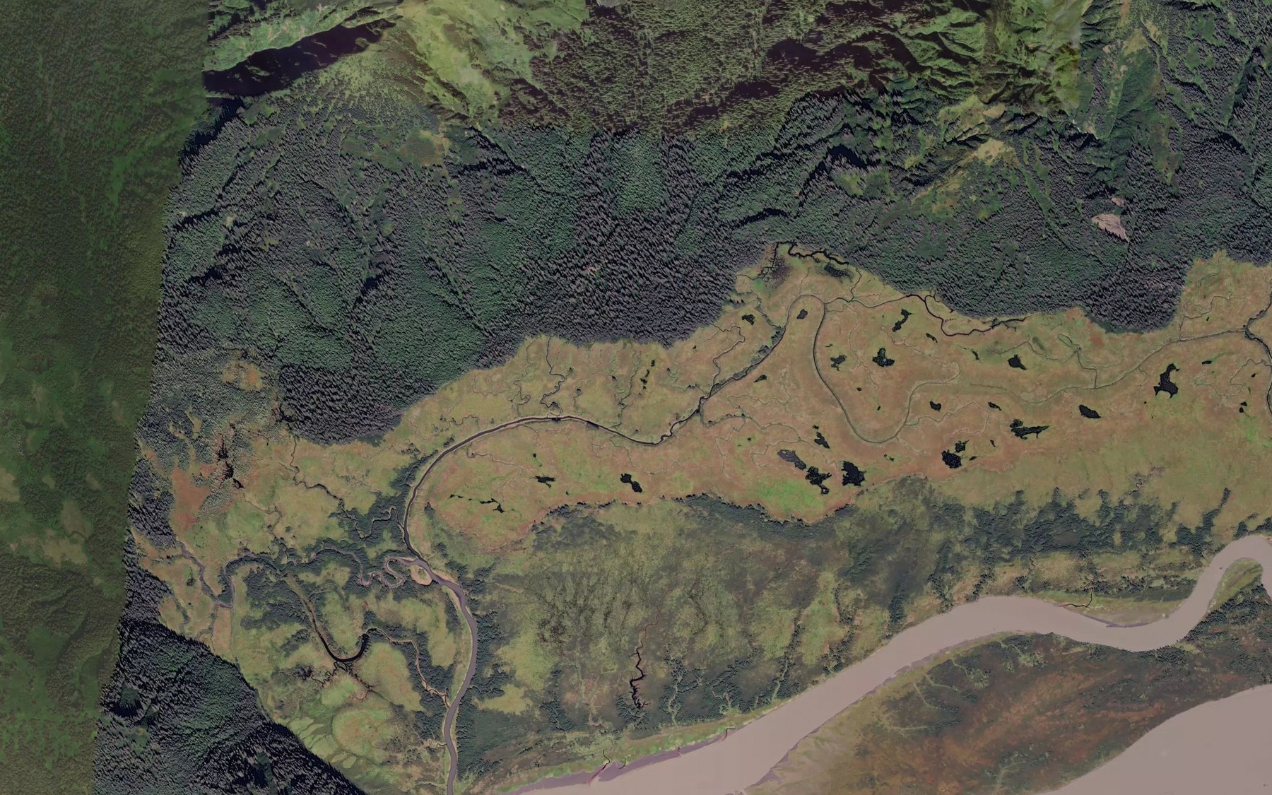 Satellite map of the Marys Creek