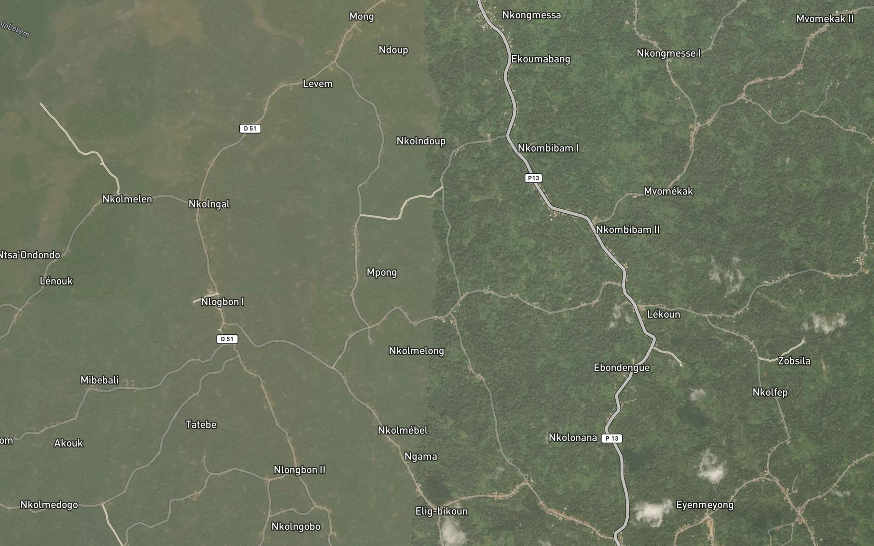 Satellite map of the Ndoup