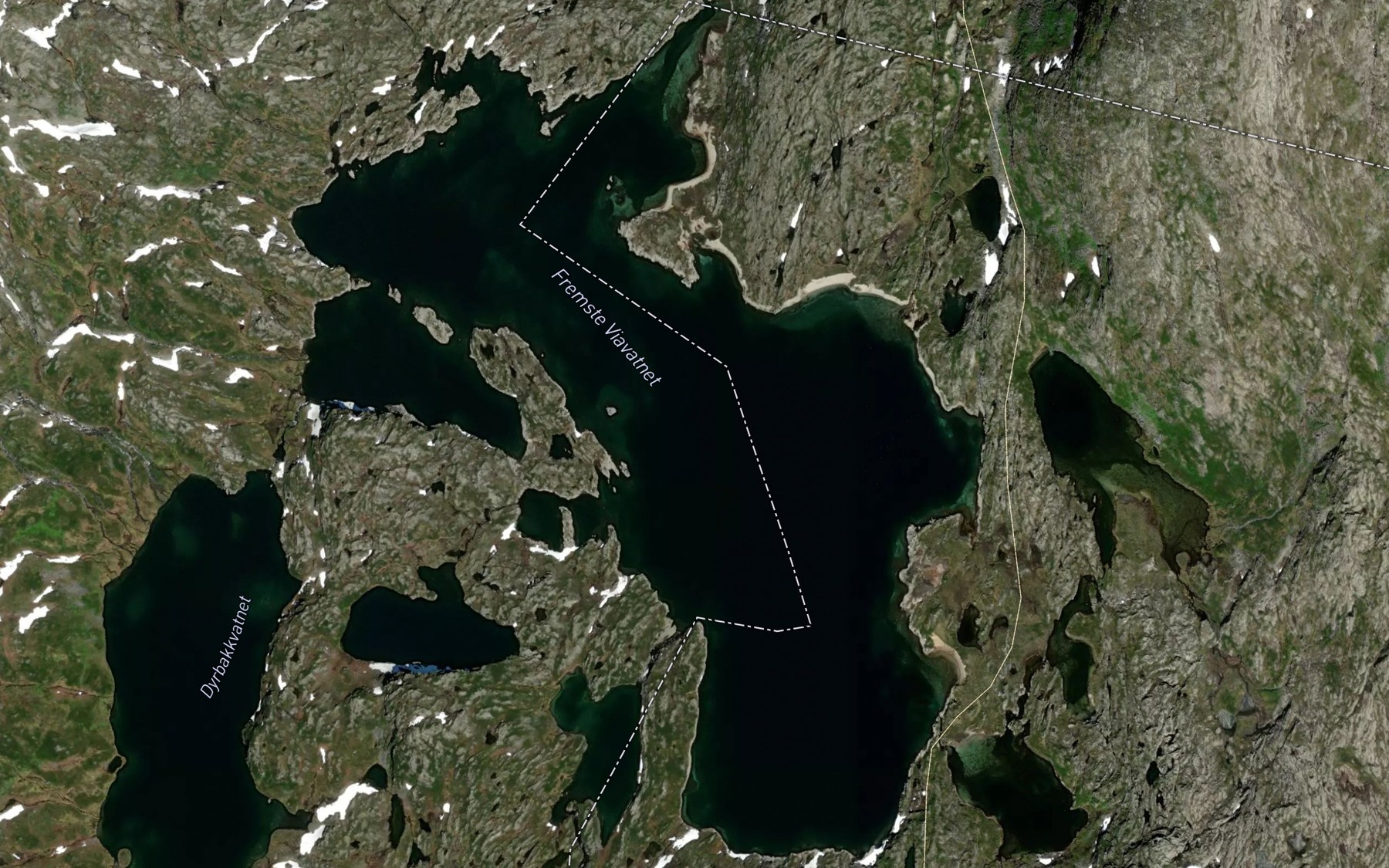Satellite map of the Fremste Viavatnet