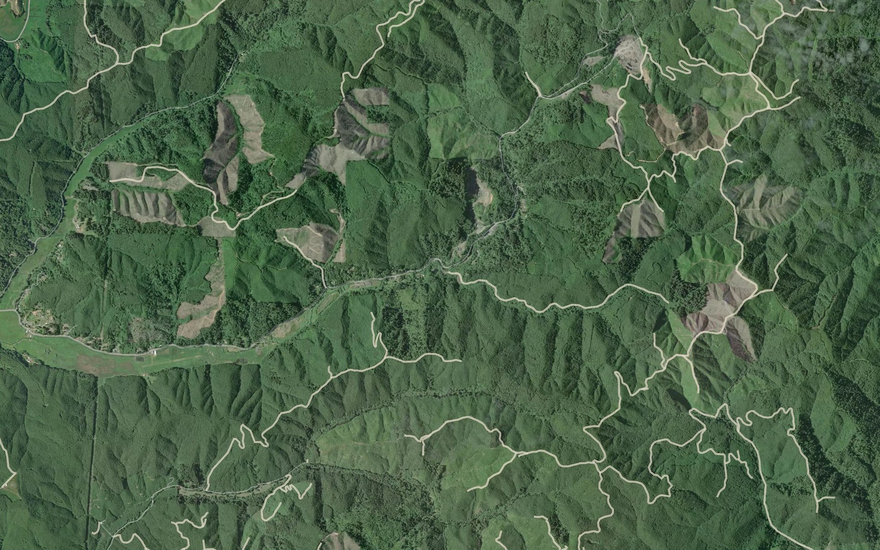 Satellite map of the Franson Creek
