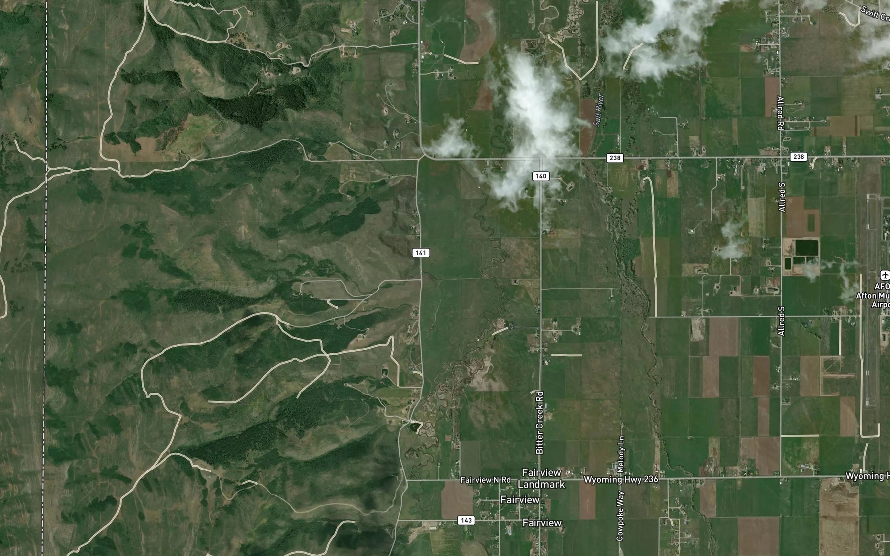 Satellite map of the Richardson Creek