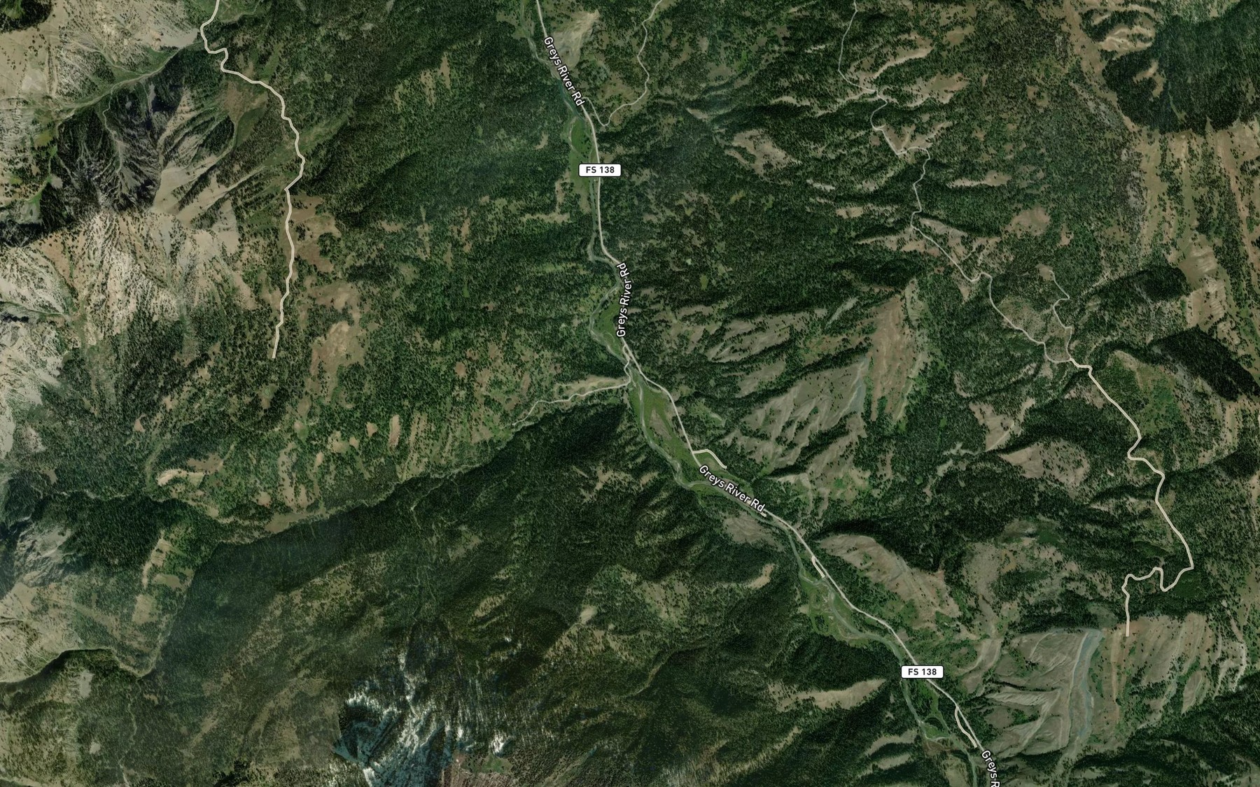 Satellite map of the White Creek