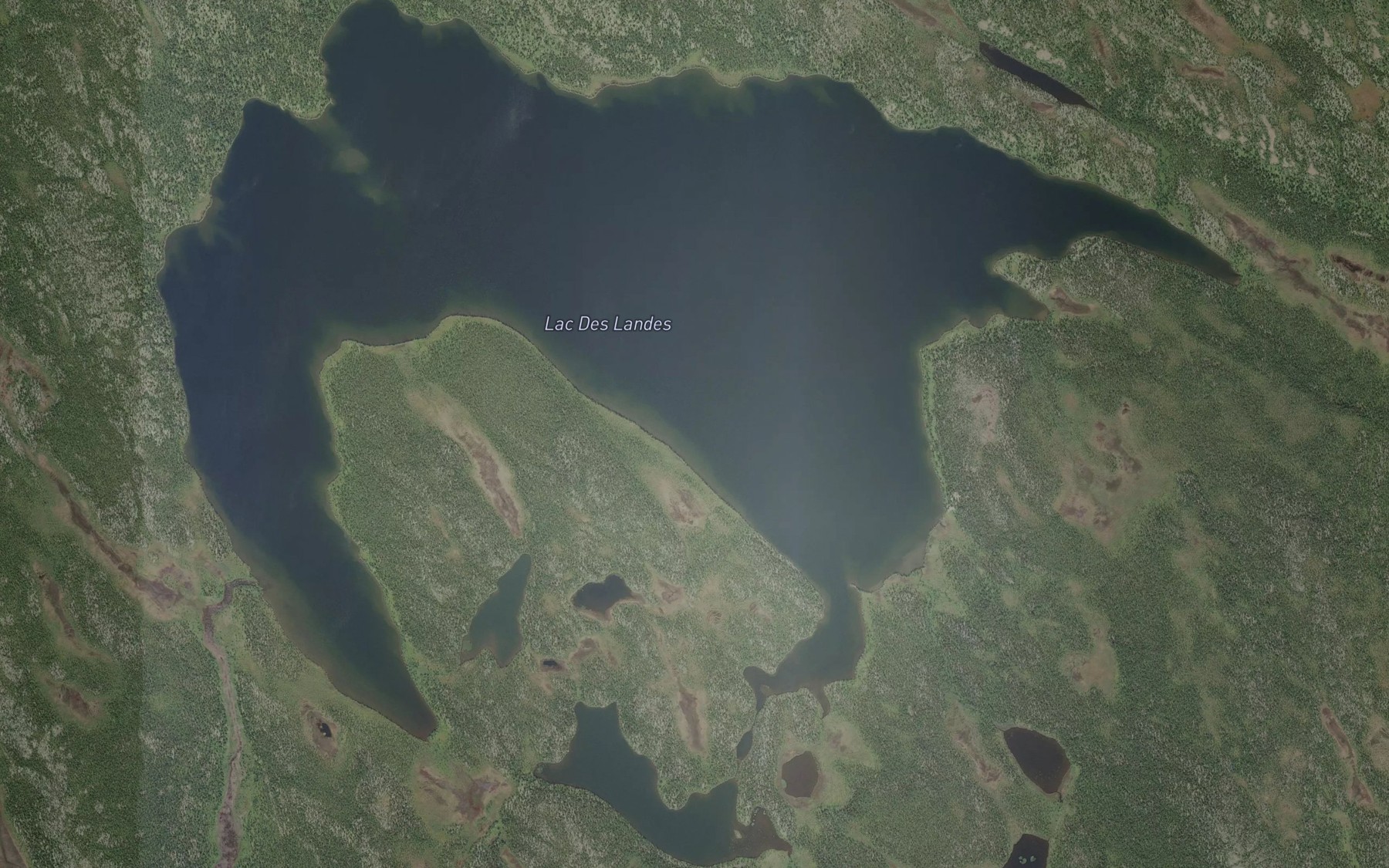 Satellite map of the Lac Des Landes