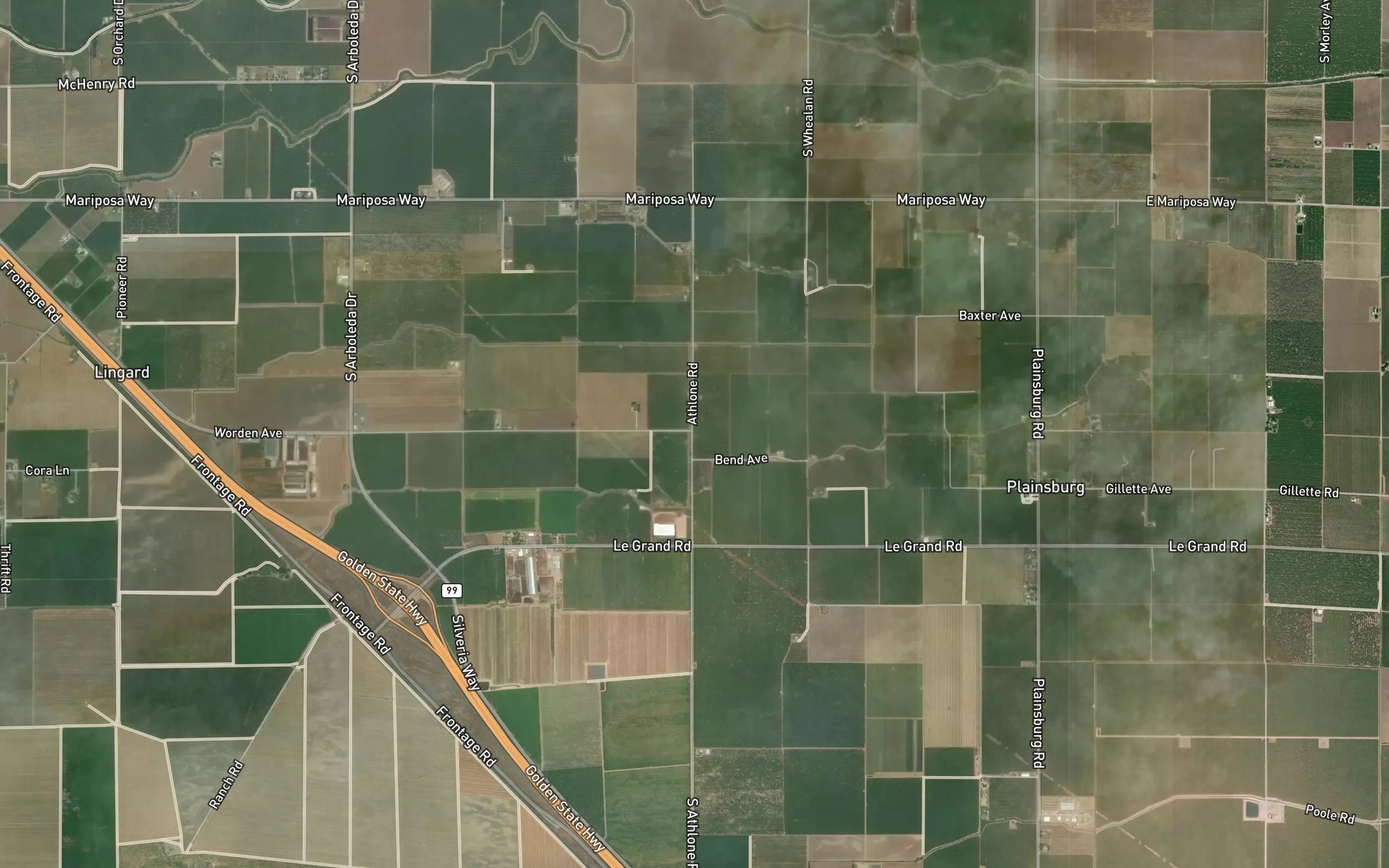 Satellite map of the Russell Lateral