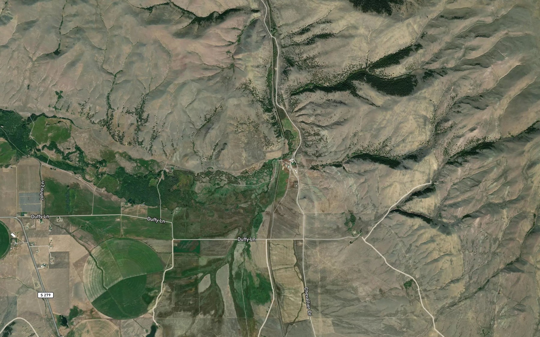 Satellite map of the Trinity Creek