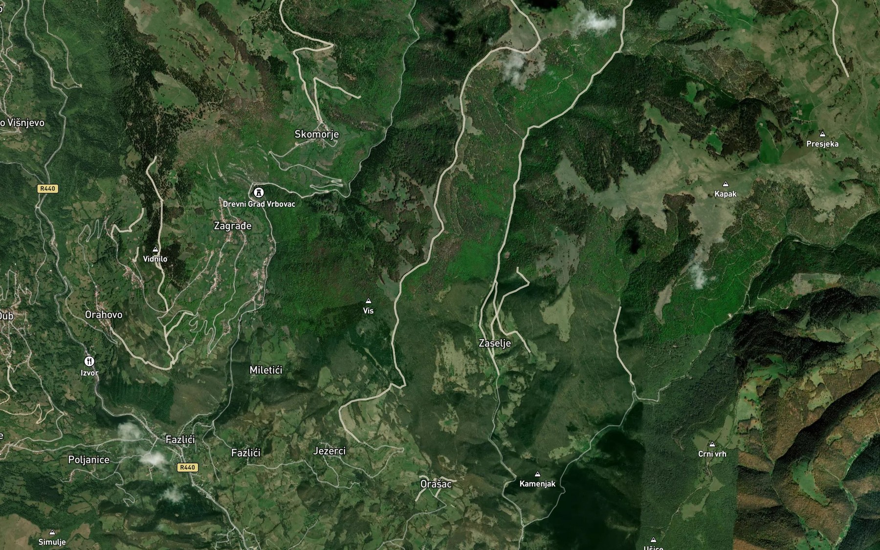 Satellite map of the Cetvrtkovica