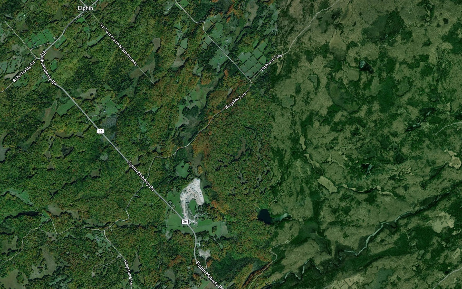 Satellite map of the Gordons Creek