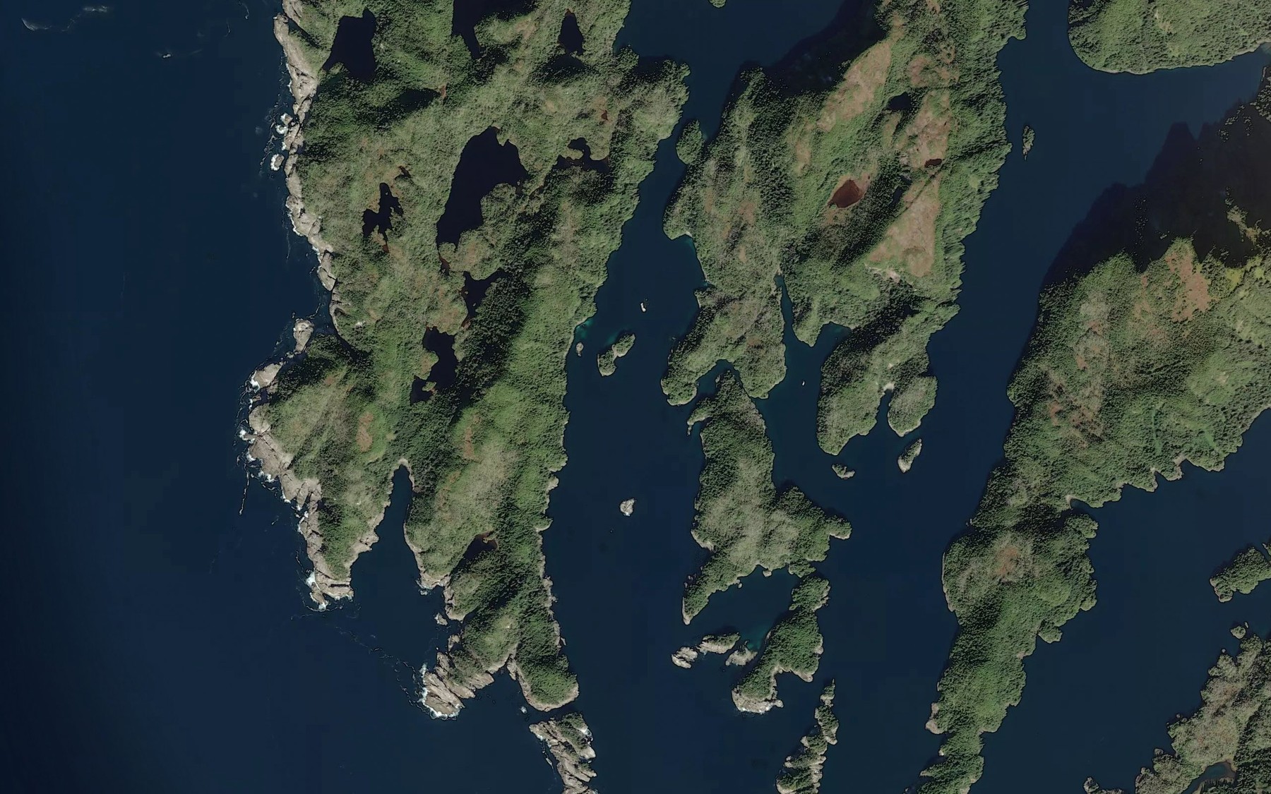 Satellite map of the Redfish Bay