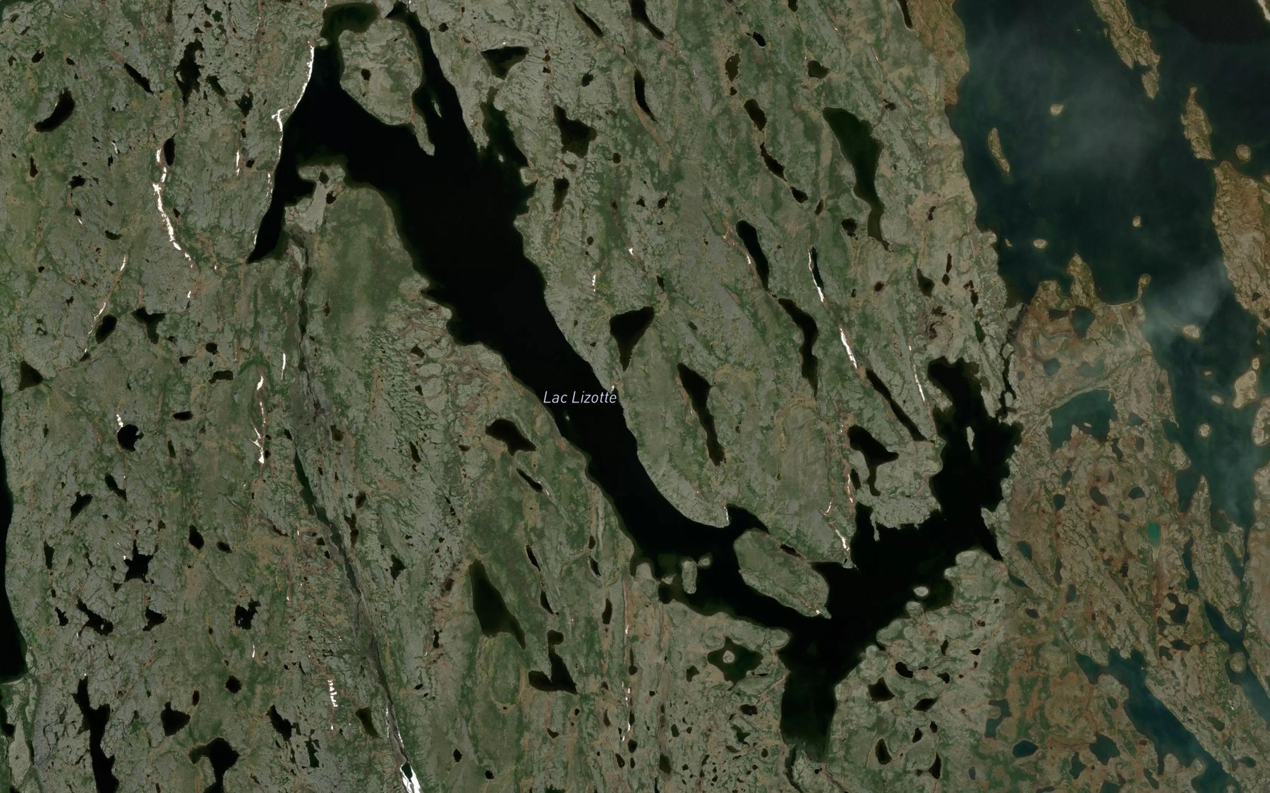 Satellite map of the Lac Lizotte