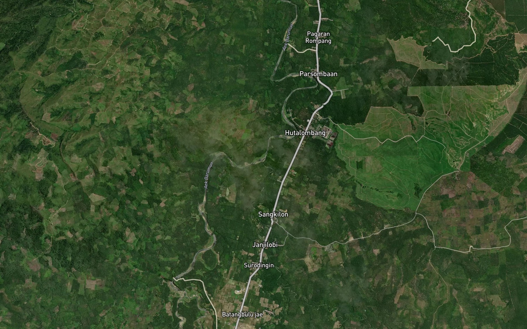 Satellite map of the Aek Batangtanggal