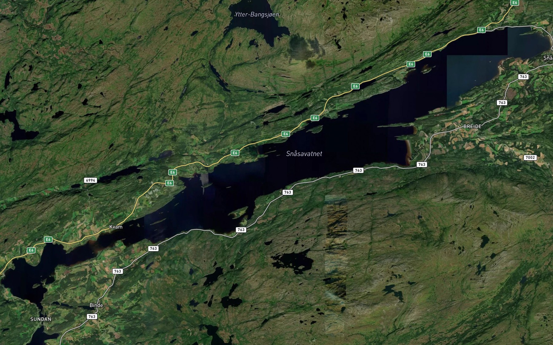 Satellite map of the Snasavatnet